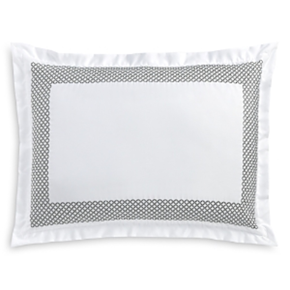Hudson Park Collection Embroidered Geo King Sham, 500 Thread Count, NWT